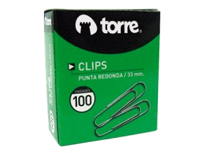  CLIPS METALICO PTA REDONDA  33MM X 100 UN TORRE 