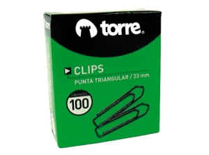  CLIPS METALICO PTA TRIANGULAR  33MM X 100 UN TORRE 