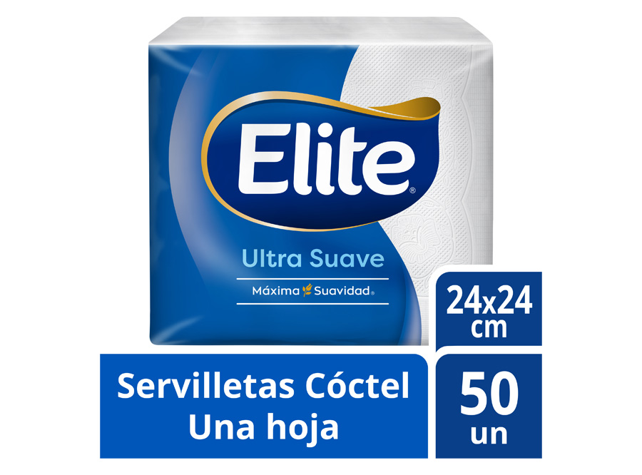  SERVILLETA COCKTAIL 24X24  50 UN ELITE BLANCA 