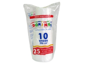  VASO BLANCO 300ML 10 ONZ DOMINGO PQ X 25 UN 