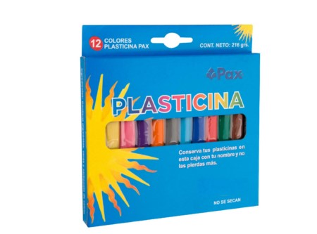  PLASTICINA 12 COLORES PAX 