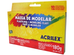  PLASTICINA 12 COLORES ACRILEX REF 7012 