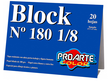  BLOCK DIBUJO 180 1/8 20 HJ PROARTE 
