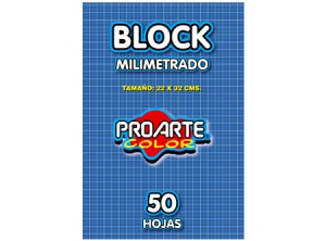  BLOCK OFICIO MILIMETRADO 50 HJ PROARTE AZUL. 