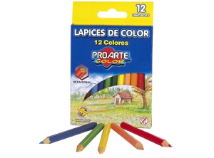  LAPIZ COLOR 12UN. CORTO HEXA.PROARTE 