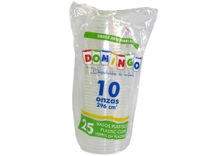  VASO TRANSP. 300ML 10 ONZ DOMINGO PQ X 25 UN. 