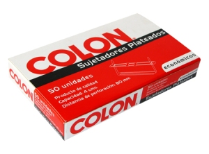  ACCOCLIPS FASTENER PLATEADO X 50 UN COLON 