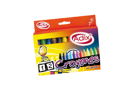  LAPIZ CERA  12 COLORES JUMBO ADIX 