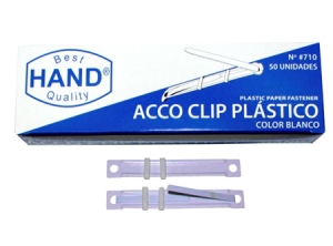  ACCOCLIPS PLASTICO BLANCO X 50 UN HAND 