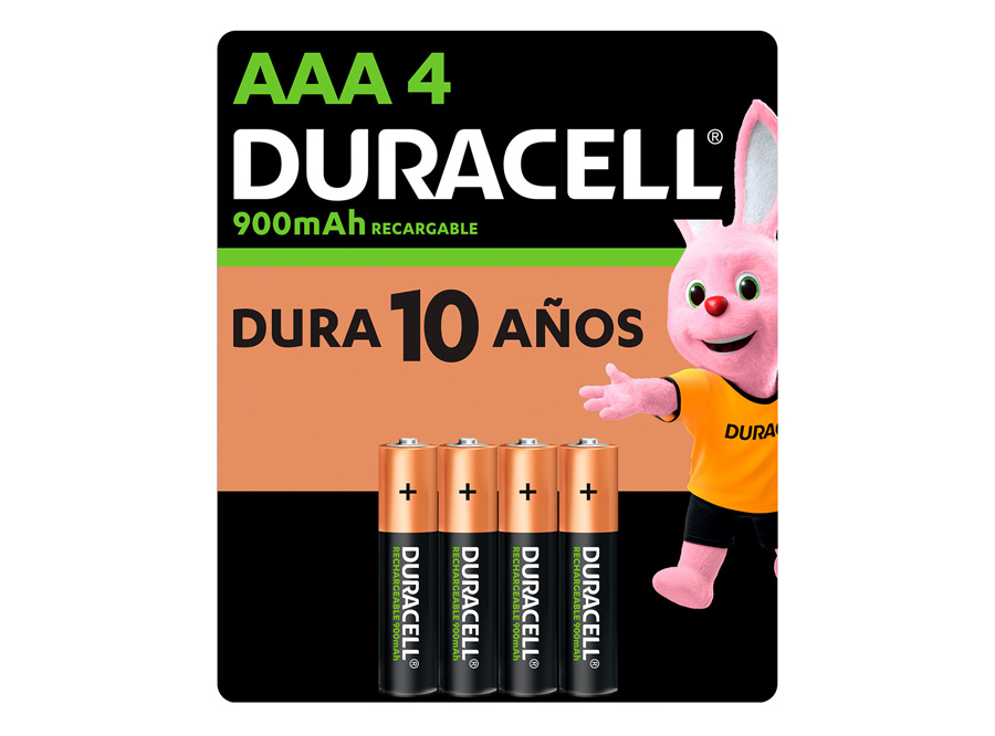  PILA RECARGABLE AAA X 4 DURACELL 900 MAH 