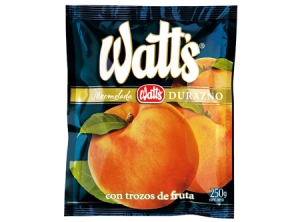  MERMELADA 225 GR WATTS DURAZNO C/AZU SACHET 