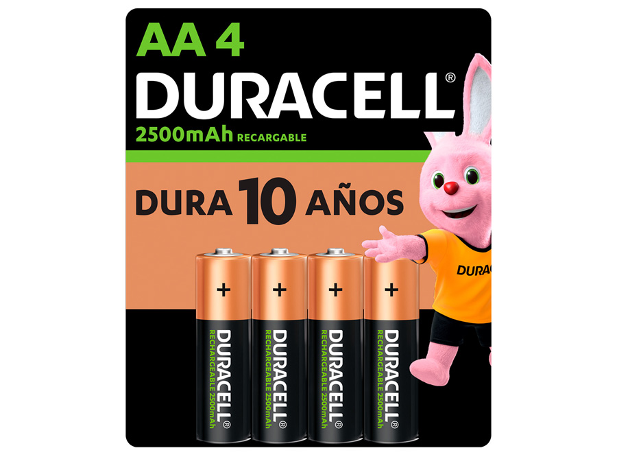  PILA RECARGABLE AA X 4 DURACELL  2500 MAH 