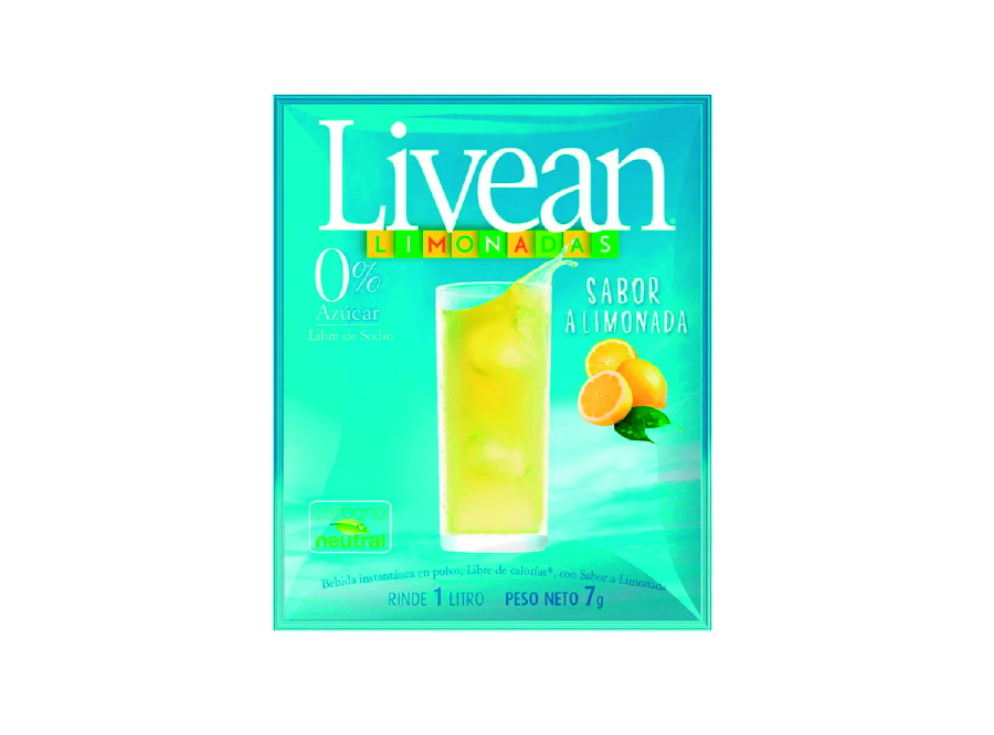  JUGO POLVO  7 GR LIVEAN X 10 UN S/AZ LIMONADA LIMO 