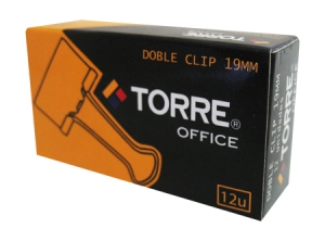  DOBLE CLIPS NEGROS  19MM DP X 12 UN TORRE 