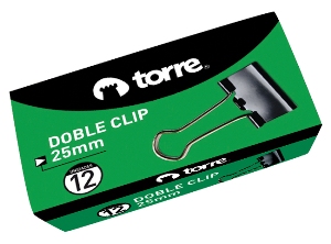  DOBLE CLIPS NEGROS  25MM DP X 12 UN TORRE 