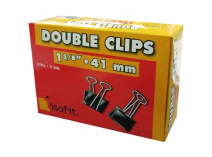  DOBLE CLIPS NEGROS  41MM DP X 12 UN ISOFIT 