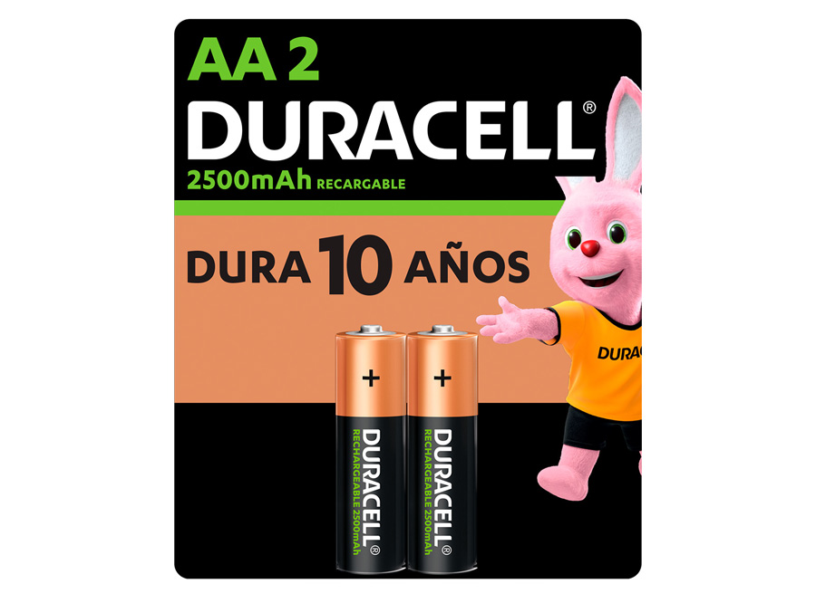  PILA RECARGABLE AA X 2 DURACELL 2500 MAH 