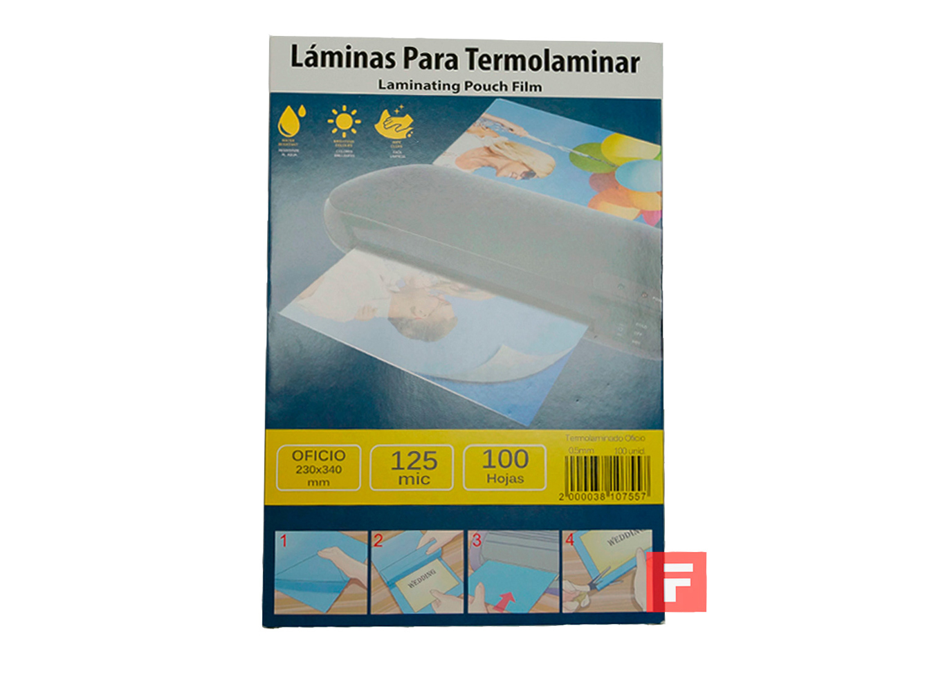  LAMINA TERMOL.T/OFIC.5 230X340 100 UN 125MC FAXON 