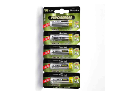  PILA RECARGABLE AA X 5 MACROTEL HIBRIDAS 2700 MAH 