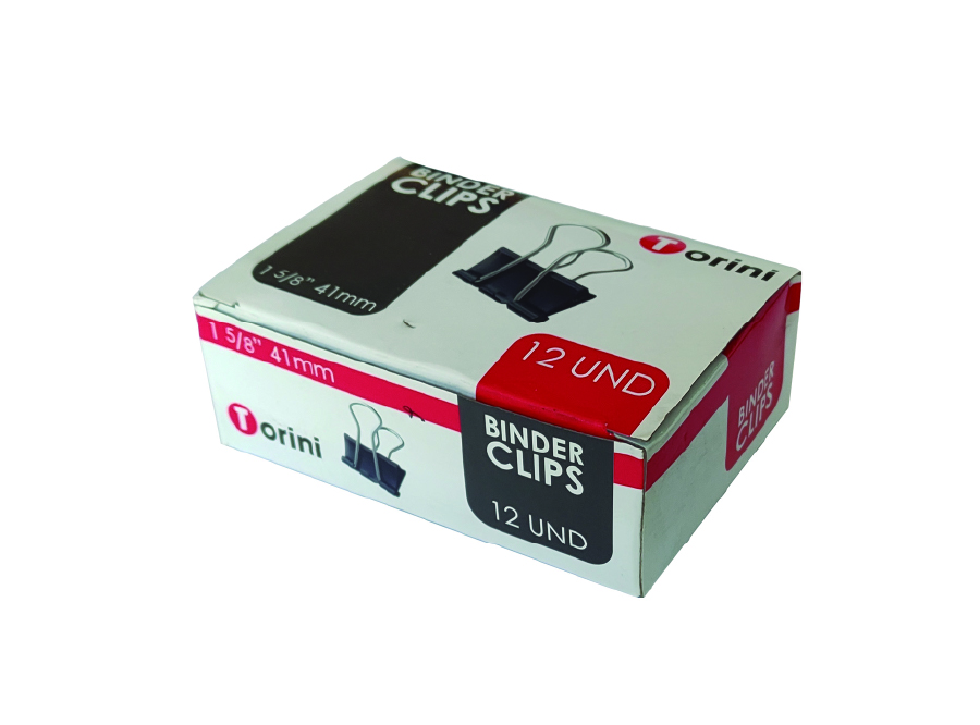  DOBLE CLIPS NEGROS  41MM DP X 12 UN TORINI 