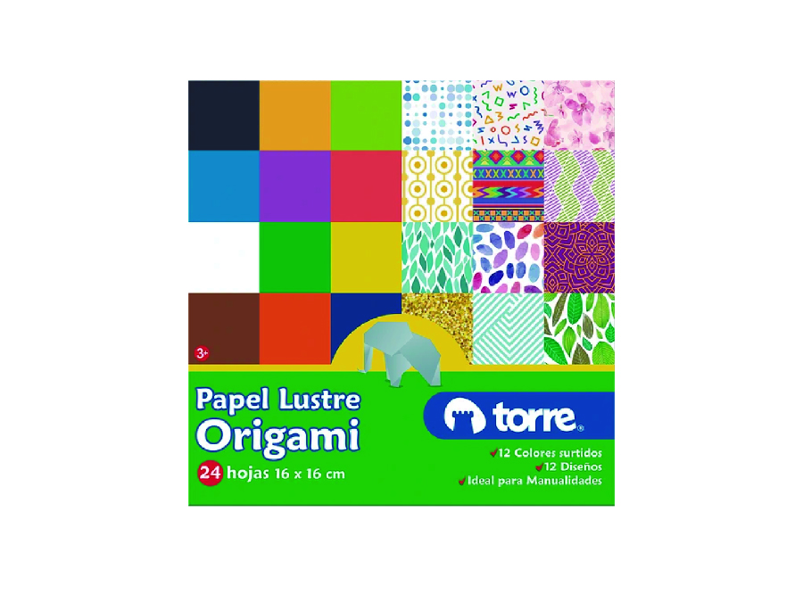  PAPEL LUSTRE BLOCK 16X16 24HJ ORIGAMI 12DISE TORR 