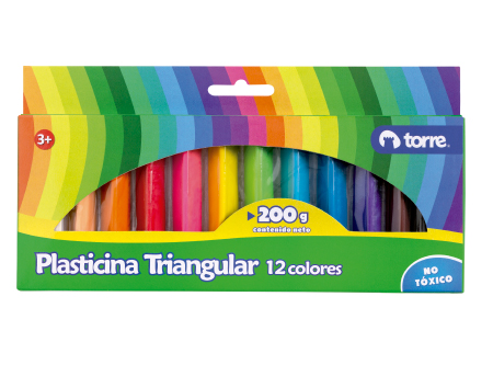  PLASTICINA 12 COLORES TORRE TRIANGULAR 