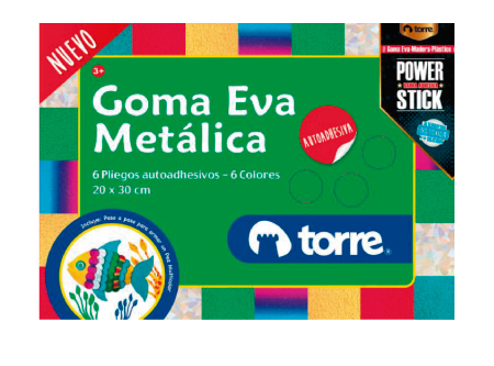  CARPETA ESC. GOMA EVA 6 HJ METALICA ADHESIVA TORRE 