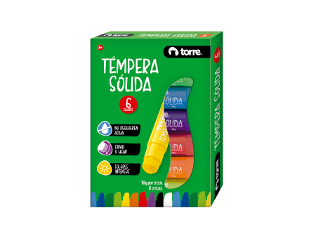  TEMPERA   6 COLORES SOLIDA TORRE 