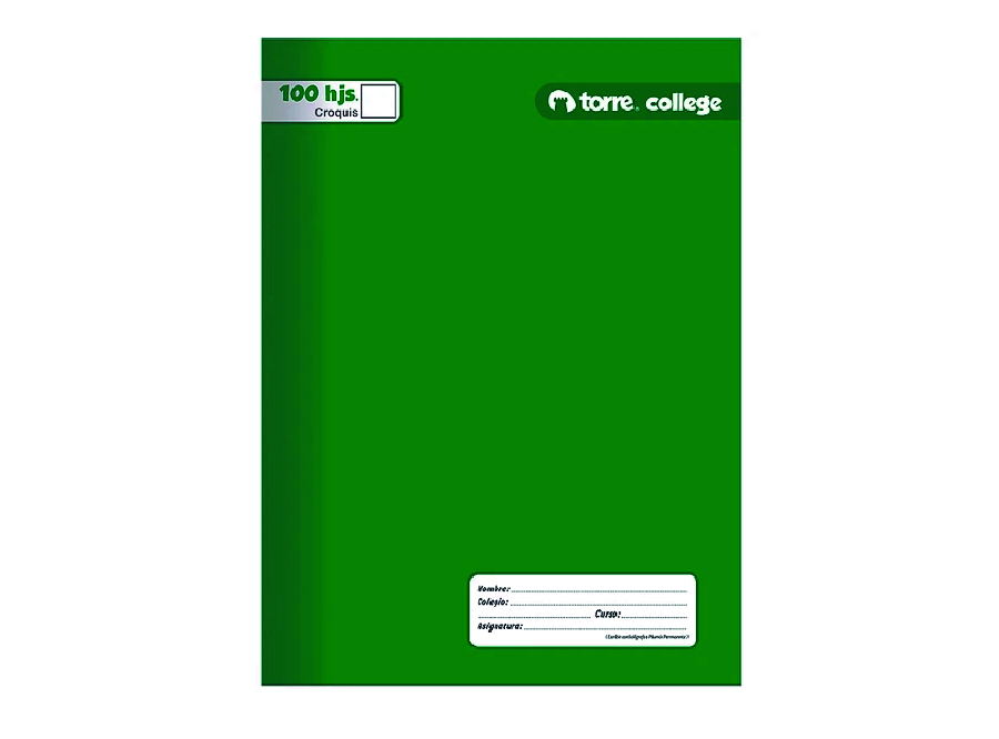  CUADERNO COLLEGE 100 HJ M7 + FORRO TORRE SURT 