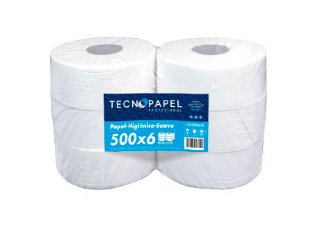  PAPEL HIG.  6 ROLLOS 500 MT. H/S TECNOPAPEL 