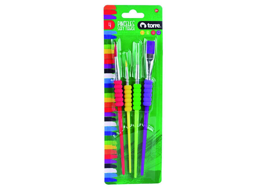  PINCEL SET TORRE GRIP MIX 4UN  N. 2-6-10-12 