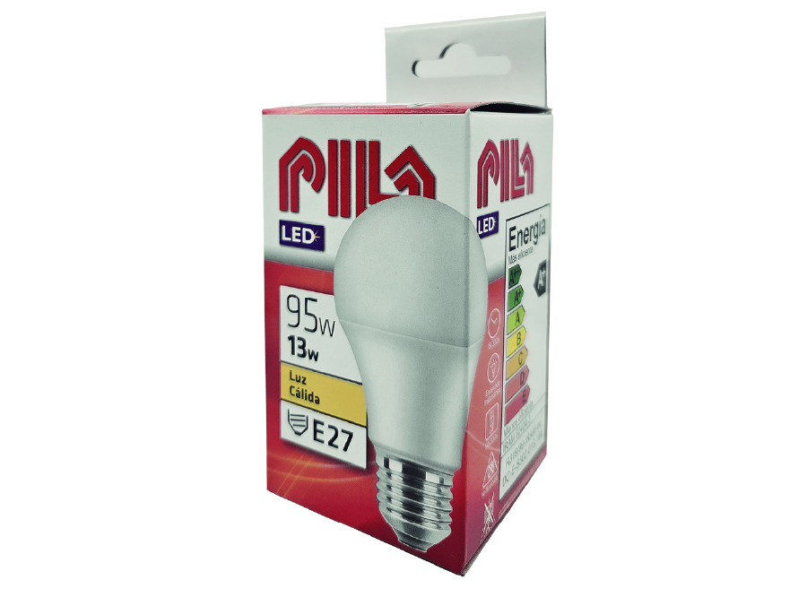  AMPOLLETA LED 13W LUZ CALIDA PILA 