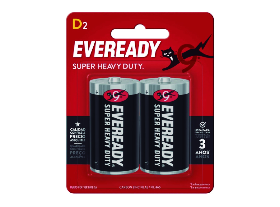  PILA CARBON D GRADE X 2 UN. EVEREADY 