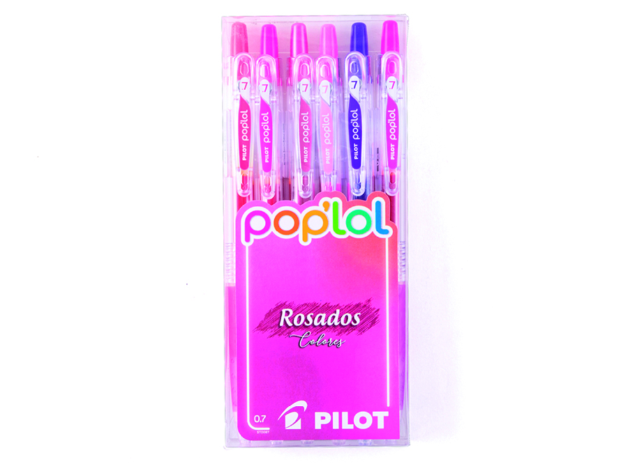  BOLIGRAFO GEL 0.7 MIX ROSADOS POP LOL X 6UN PILOT 