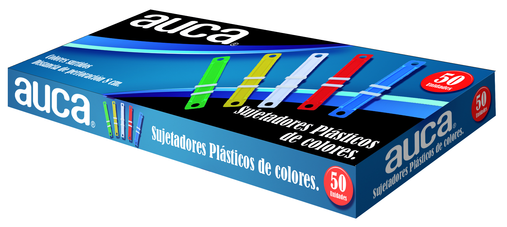  ACCOCLIPS PLASTICOS COLORES X 50 UN AUCA 