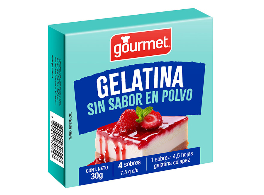  GELATINA SIN SABOR (ESTUCHE) 30 GR GOURMET 