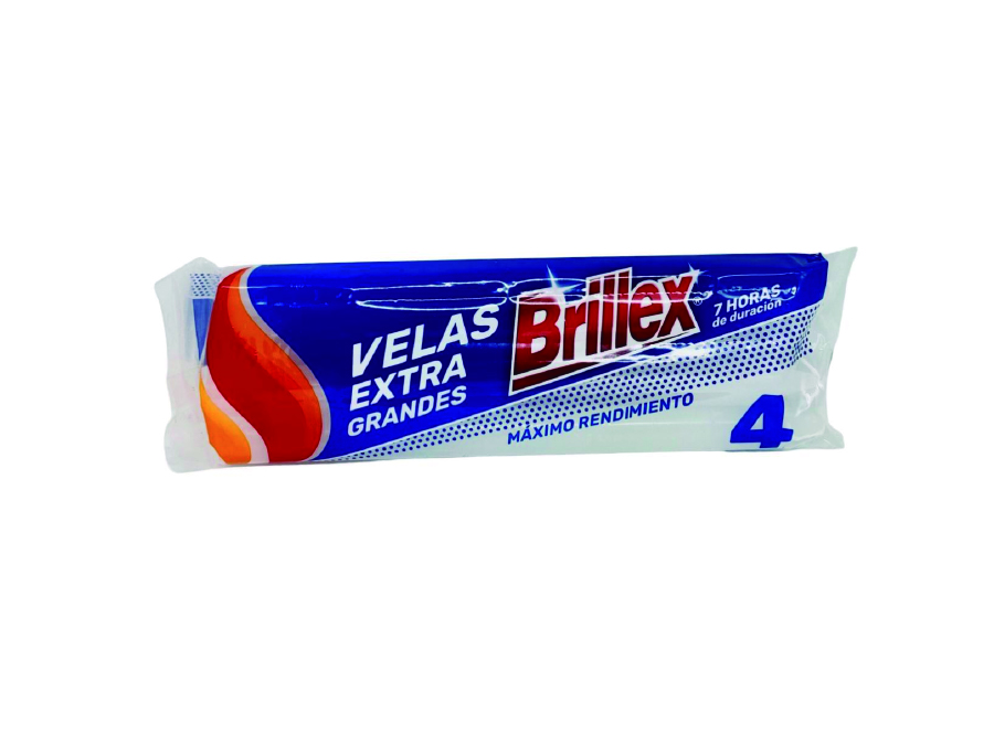  VELA BLANCA EXTRA GRANDE PQ X 4 UN BRILLEX. 