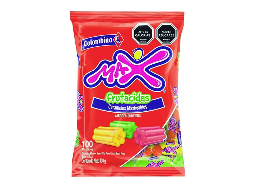  CARAMELO MASTICABLE MAX X 100 UN FRUTAS ACIDAS 