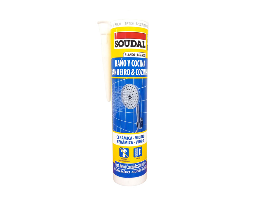  SILICONA ACETICA 280 ML BAO/COCINA BLANCA SOUDAL 