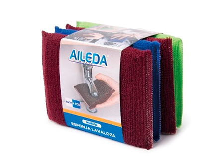  ESPONJA PLASTICA MULTIUSO X 4 UN SPUNITA AILEDA 