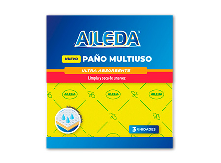  PANO MULTIUSO X 3 UN. 38 X 38 AILEDA MICROFIBRA 