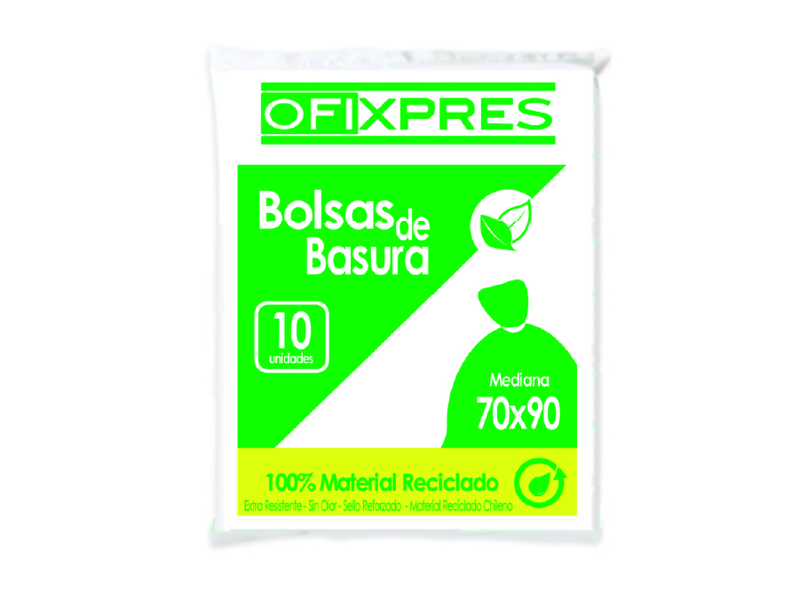  BOLSA BASURA   70 X  90 PQ X 10 UN. OFIXPRE** 