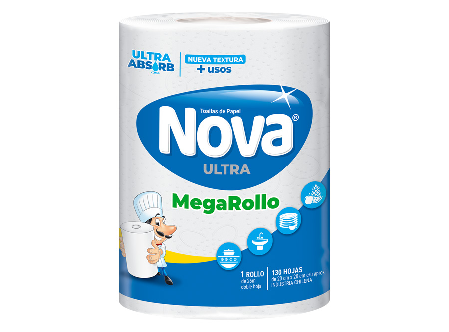  TOALLA PAPEL  1 ROLL. 26 MT. NOVA ULTRA MEGA ROLLO 