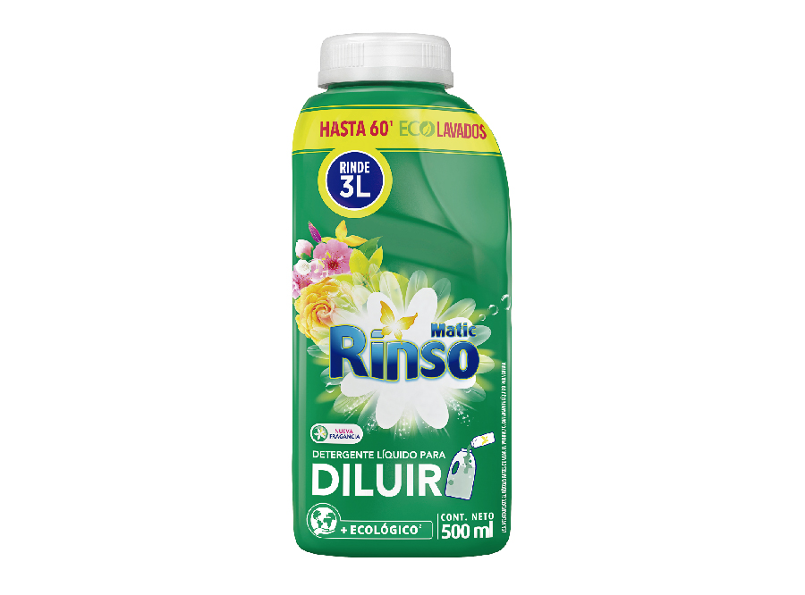  DETERGENTE LIQUIDO  500 ML RINSO CONCENTRADO P/3 L 