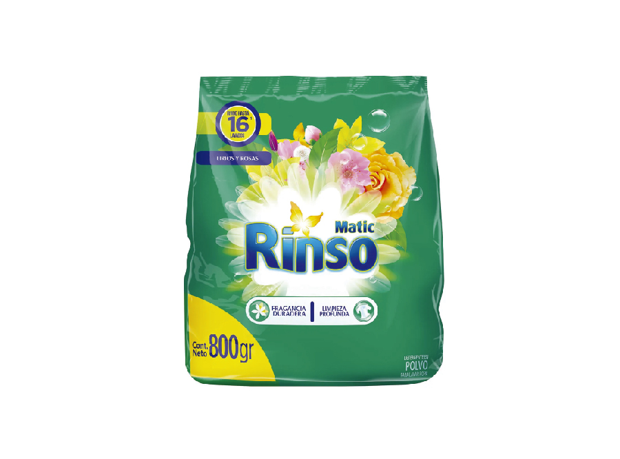  DETERGENTE POLVO  800 GR. RINSO LIRIOS/ROSAS 