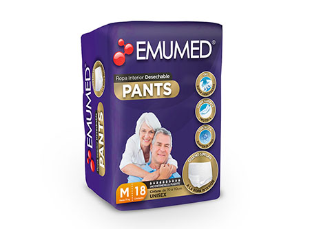  PANAL ADULTO PANTS X 18 UN EMUMED PREMIUM M 