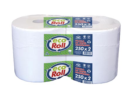  TOALLA PAPEL  2 ROLL.250 MT. ECO ROLL H/S 