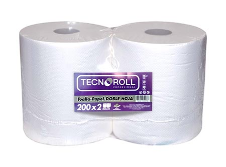  TOALLA PAPEL ECOLOGICA 2 ROLL. 200 MT. ECO ROLL 