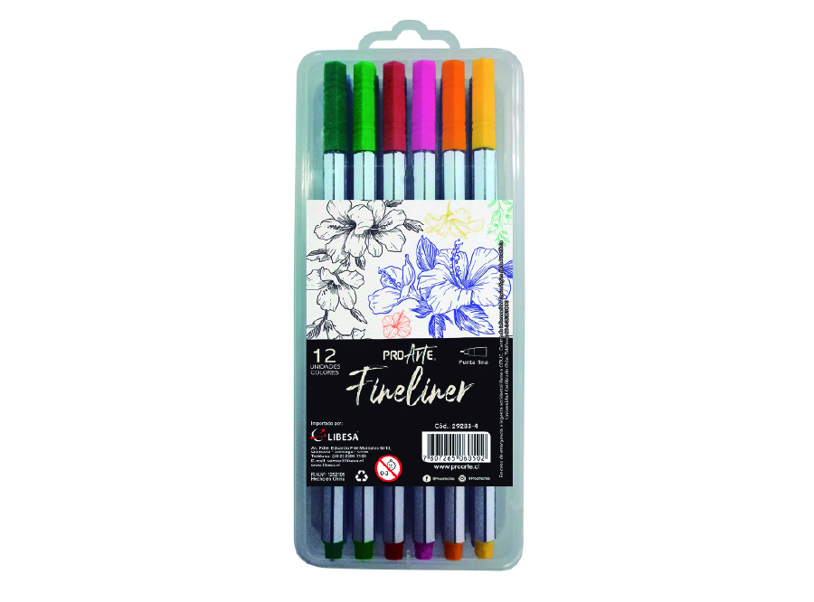  MARCADOR FINELINER DP X 12 COL. PROARTE 