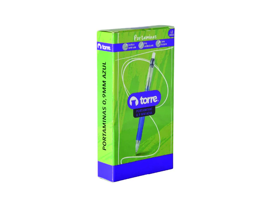  PORTAMINA 0.9MM AZUL TORRE 